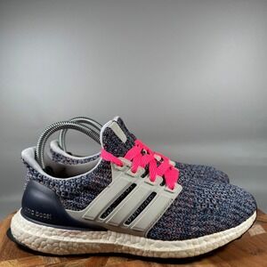 Adidas Ultraboost 4.0 Shoes Womens Size 7 Navy Pink Knit Running Sneakers